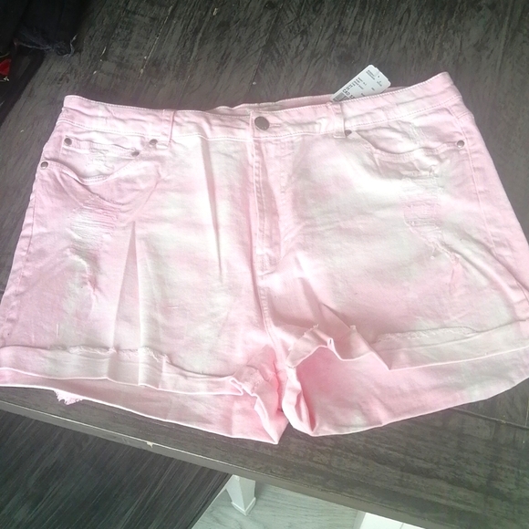 F21 3X Pink Acid Wash Shorts 3X - Picture 1 of 3